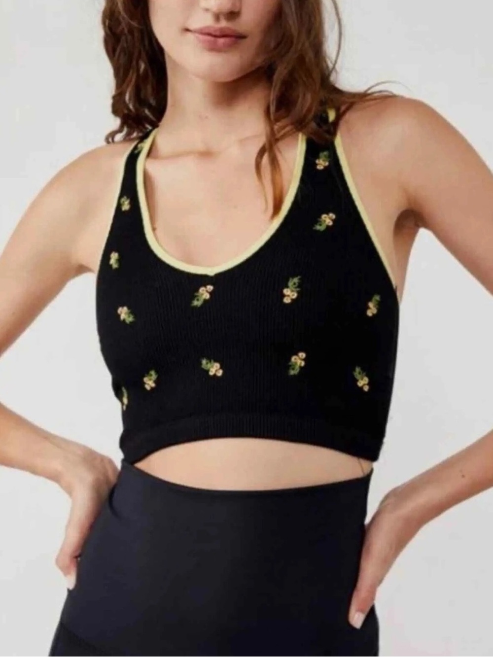 Free People Movement Embroidered Free
Throw Black Flowers